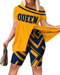 Dropshipping Products Summer Women Clothing Ladies Set Fashion Printed Tops Shorts Casual Two Piece Women's Sets