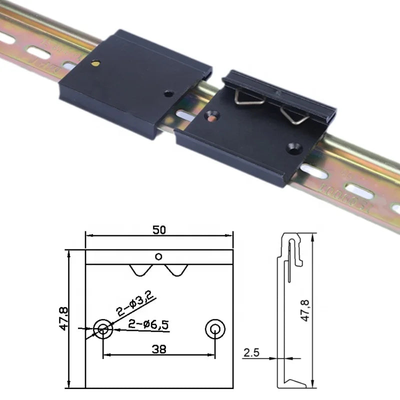 Aluminum 45/50 Snap Hook Installation Bracket for Non-Standard Electrical Guide Rail Power Supply Switch Bracket