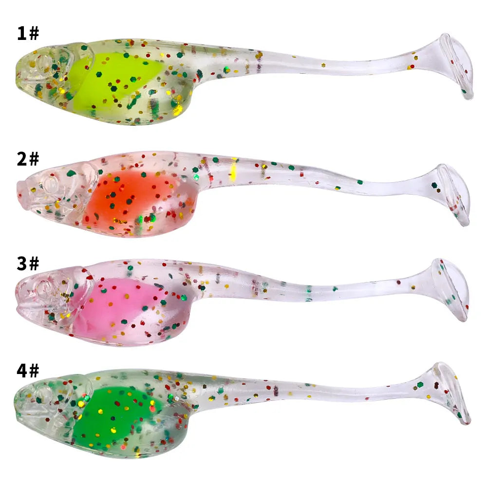 New High Quality Soft Lure Small 4.5cm 0.7g Small Tadpole Baits Worm Silicone Bulk Soft Plastic Fishing Lures Pesca Tpe Soft