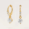 LOZRUNVE Silver 925 Sterling Delicate Unique Crystal Drop Huggie Cartilage Earring Women Jewelry