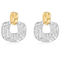2024 New High-Grade Retro Metal Gold and Silver Splicing Irregular Texture Relief Earrings Jewelry Factory Custom Hot Sale