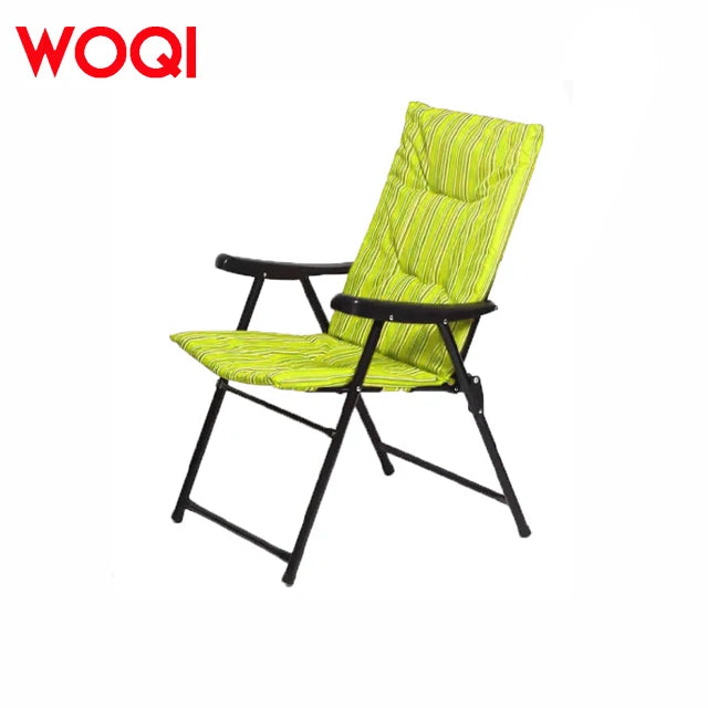 WOQI Portable Folding Leisure Chairs with Cushion Arabic Fabric for Garden Patio Camping Picnics Customizable Logo