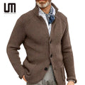 Clearance Sales Autumn Winter Fashion Trending Men Solid Color Long Sleeve Keep Warm Knitted Plus Size Cardigan Sweater