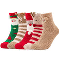Wholesale 5 Pairs Cute Cozy Indoor Coral Fleece Fuzzy Fluffy Winter Women Christmas Warm Slipper Socks