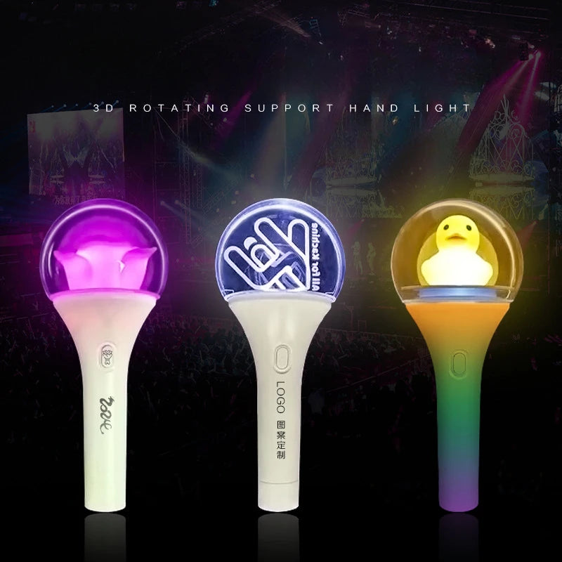 Custom Logo LED Color Changing Party Light Stick Acrylic Glowing Ball Light Stick