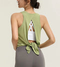 Solid Color Sleeveless Loose Tank Tops Running Fitness Back Open Beautiful Back Back Split Shirts Yoga Top Vest for Women