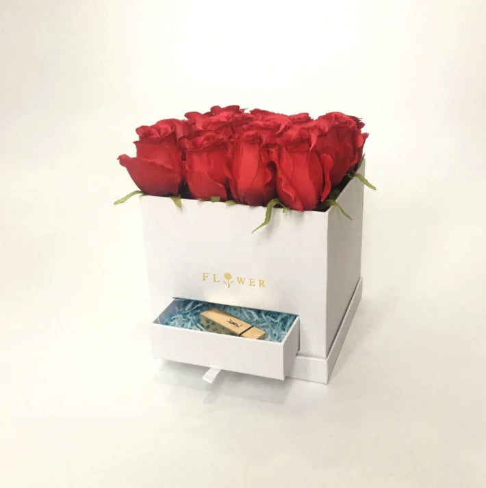 Square Flower Box Various Colors Bouquet Gift Flower Paper Box with Drawer