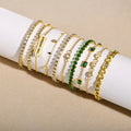 New Design Waterproof Charm Bracelet 18K Real Gold Plated Stainless Steel Inlaid Zircon Accessories Women Jewelry Bracelet