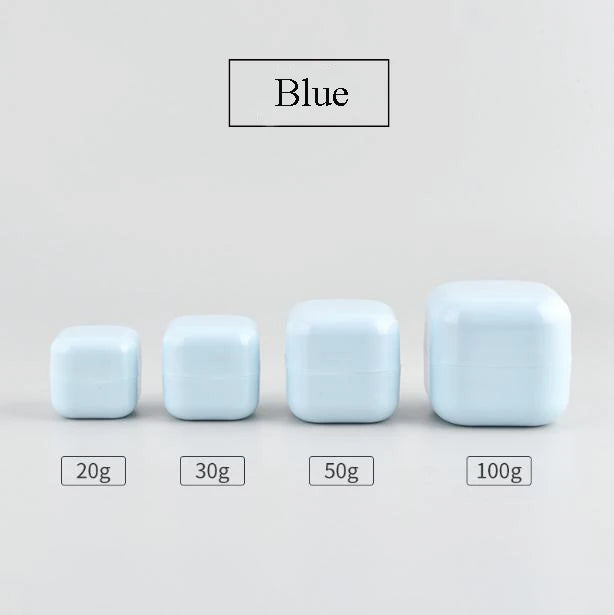 Cream Packaging Container Bright White Purple Blue Color square Shape Empty PP 50ml Cosmetic Plastic Jar