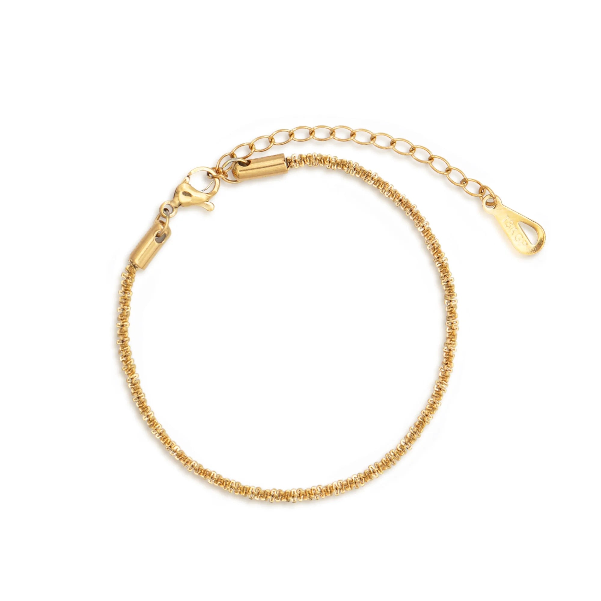 Chris April Fashion Design 316L Stainless Steel Simple PVD Gold Plated Personalized Twinkle Star Chain Bracelet