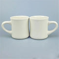 Custom Logo 11oz Vintage Cream White Ceramic Coffee Mug Classic Diner Mug