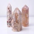 Wholesale Natural Cherry Blossom Agate Tower Flower Agate Points Crystal Obelisks for Decoration
