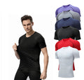 Men Quick Drying Gym Wear Basketball Fitness Running Training t Shirt High Elastic Solid Sport Compression Tight t Shirts