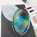 Early Riser DIY Crystal Epoxy Fish Scales & Mirror Oval Resin Silicone Mold for Fruit Tray Jewelry Plate Cake Tools