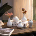 Vase Set  Rough Pottery Vase Modern Tabletop Centerpieces White Matte Small Ceramic Bud Vases for Home Decor