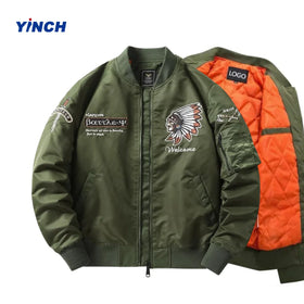 LAYENNE High Quality Fashionable Winter Embroidered Keep Warm Bomber Jacket Custom Comfortable Mens Bomber Jacket for Men