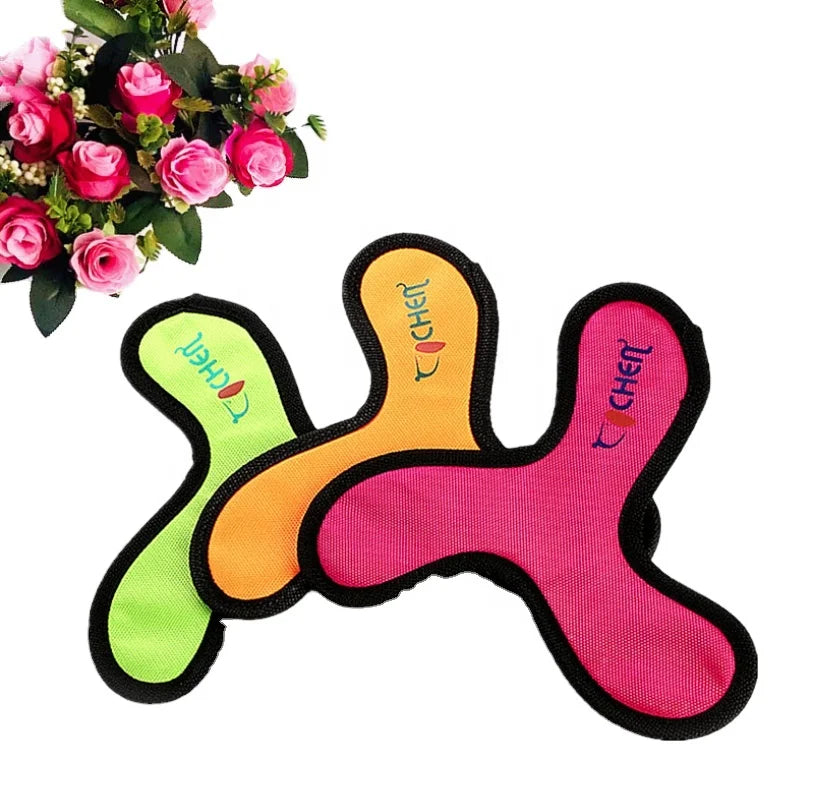 Custom Oxford Cloth Triangle Sports Boomerang Pet Toy Triangle  Dart Dog Toy
