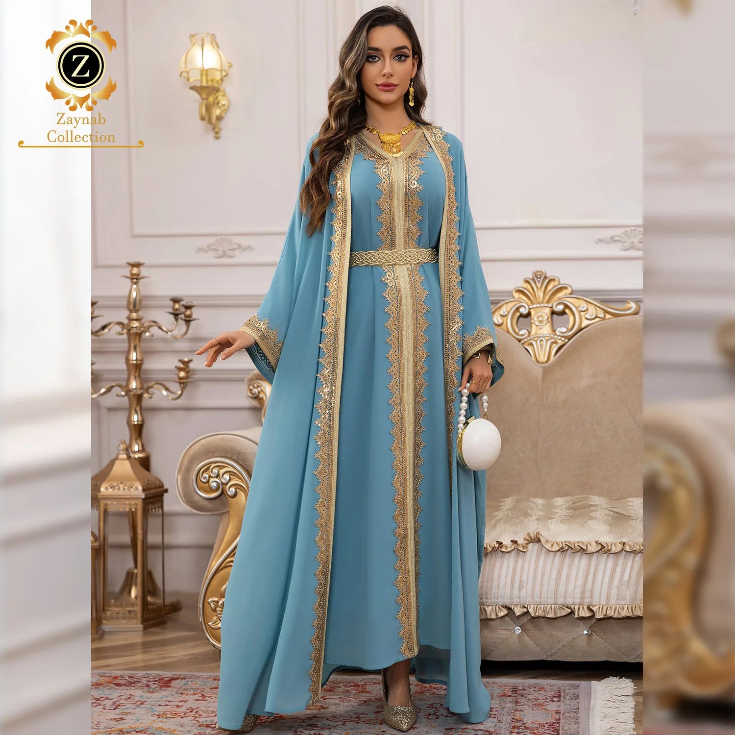 Zaynab Women Muslim Dress New Designs Saudi Arabia Abaya Wholesale New Arrival Dubai Dress Luxury Ramadan Abaya