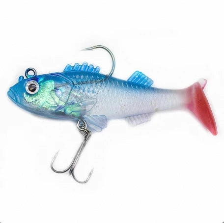 2024 New 8g 16g Soft Jig Head Lure T Tail Soft Shad Lures  Treble Stainless Steel Artificial Bait Soft Plastics Fishing