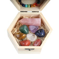 Natural Reiki Chakra Crystal Crafts Stone Set Crystals Point Healing Stones with Gift Box