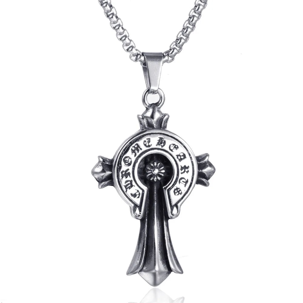 Europe and America Restore Croatia Ancient Egypt Titanium Steel Men's Wholesale Stainless Steel Pendant Cross