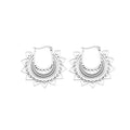 Bohemian Hoop Earrings Filigree Mandala Hollow Geometric Stainless Steel Heart Gold Plated Earrings Women's Jewelry Wholesale