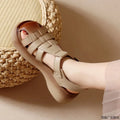 Woven Sandals Women's New Summer Retro Platform Sole to Increase the Height of the Foreign Style Non-slip Toe Flat Sole