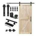 8ft Modern Steel Barn Door System Large Interior Sliding Easy Installation Soundproof Durable Kitchen Living Room Garage Door