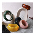 5 Colors Colorful Chunky Irregular Resin Bangles Wide Circle Acrylic Geometric Bangles for Women Bohemia Minimalist Jewelry 2021