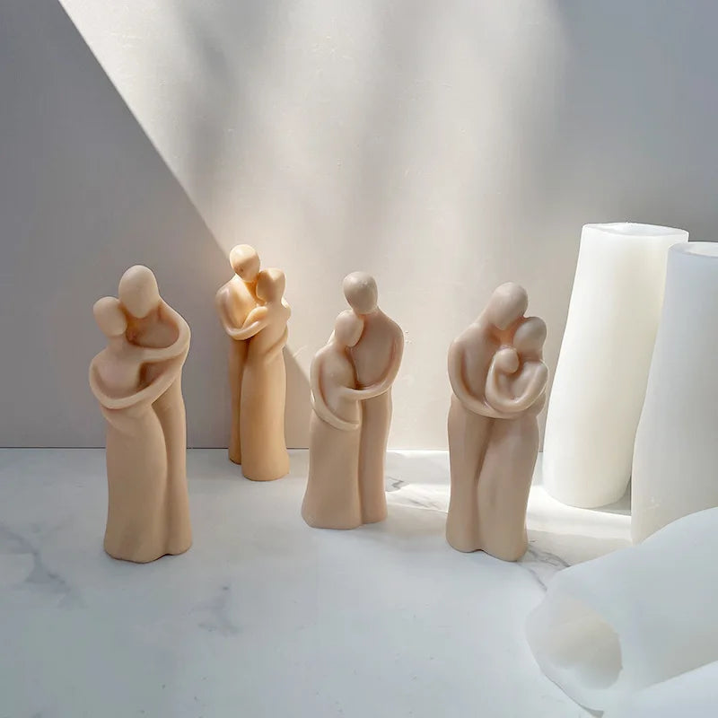 3D Lovers Life Portrait Human Body Couple Candle Mold Silicone Hug Lover Candle Silicone Mold