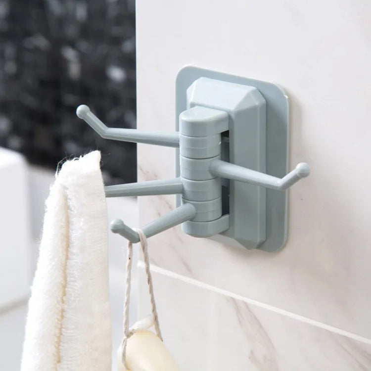 JAYA Creative Four Consecutive Rotary Nail-Free Wall Clothing Non-Trace Wall Hook Collision Color Style Adhesive Hook