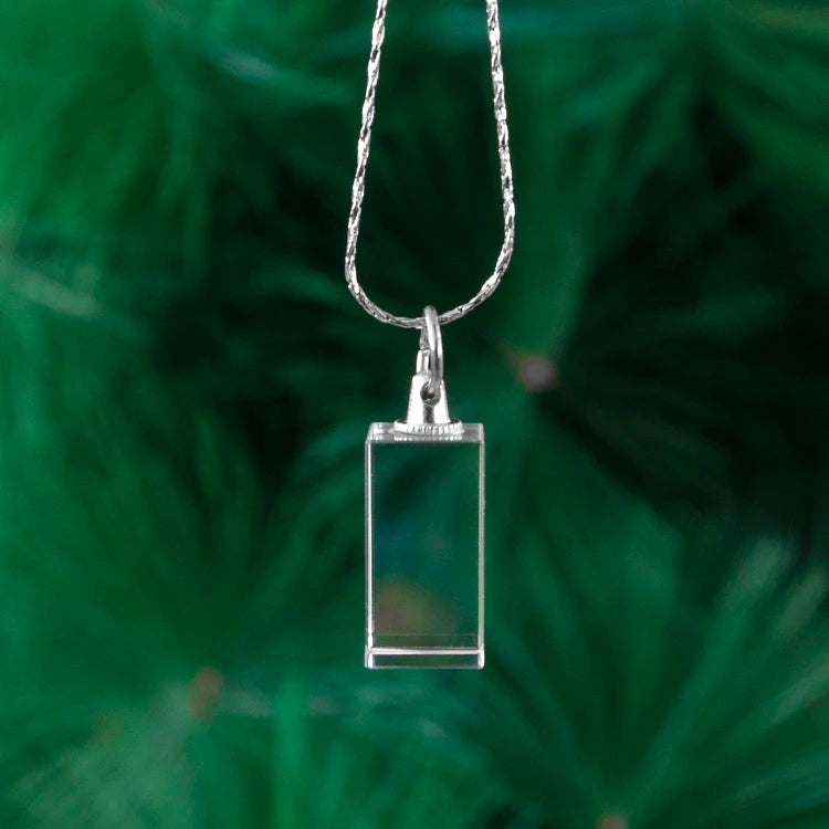 New Design Wholesale Blank K9 Crystal Necklace Custom Photo 3d Laser Engraved Rectangle Crystal Keychain for Gifts