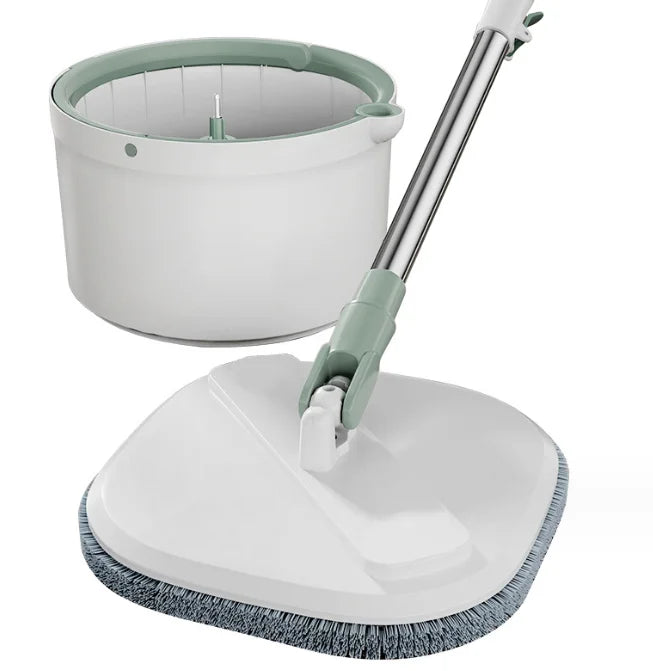 Popular Stainless Steel Long Handle Swivel PP+Microfiber Mop Bucket 360 Rotating Head High Dehydration Rate Hand-Free Wet/Dry