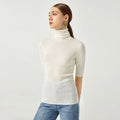 High Quality Women's Autumn and Winter Half Sleeve  High Collar Turtleneck Wool Sweater Women