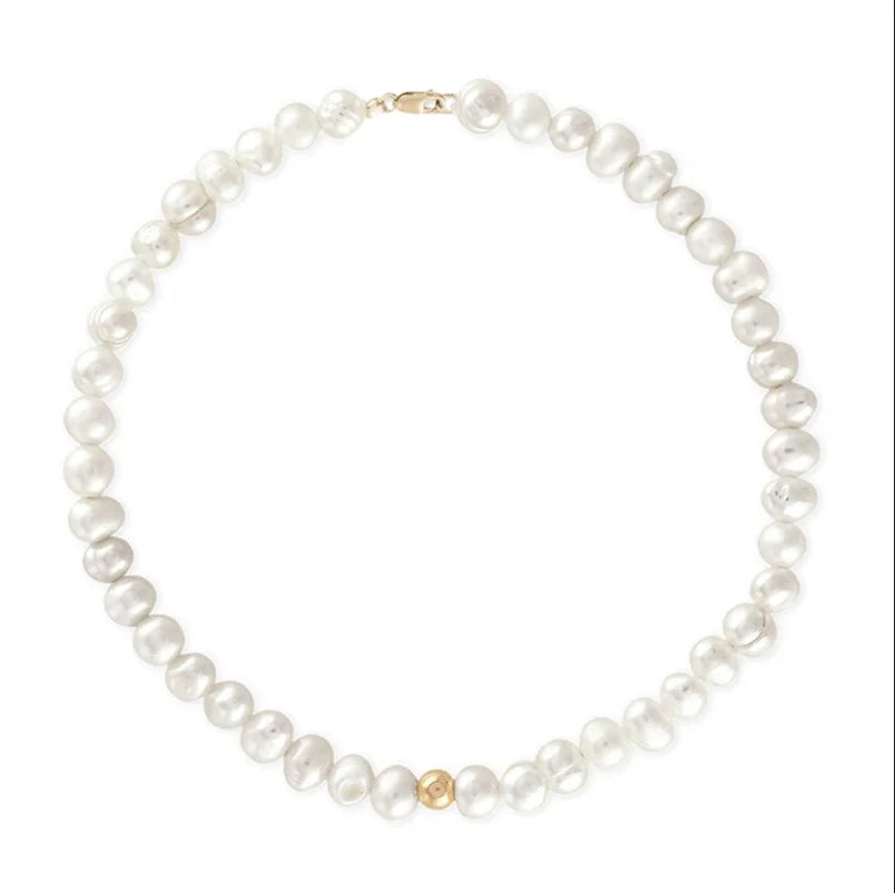Natural Pearls 8mm Beads Pear Necklace Gold Filled Pear Necklace