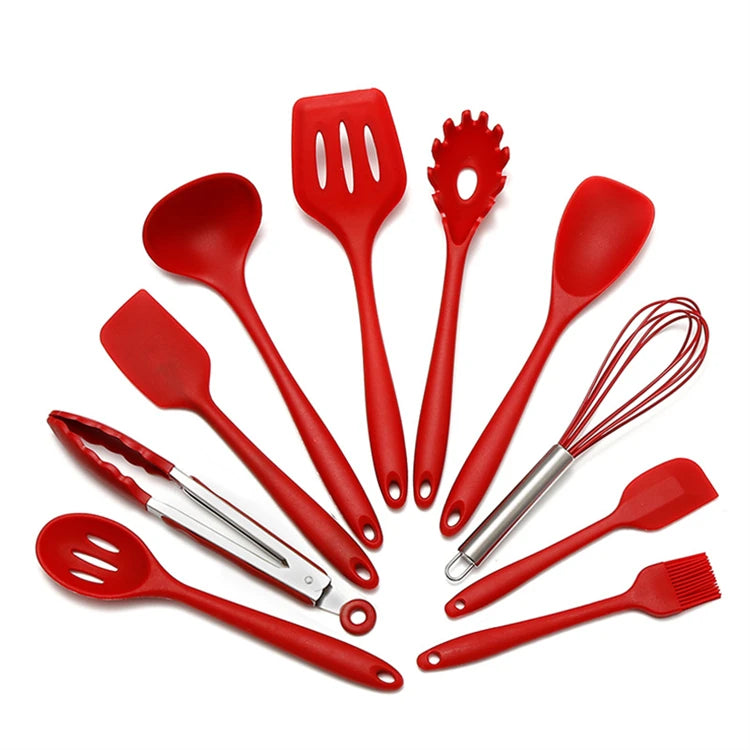 Spatula Shovel Soup Spoon Rice Spoon Cooking Tool Kitchen Silicone Utensils Set Kitchenware Heat Resistant Non-stick Silicone