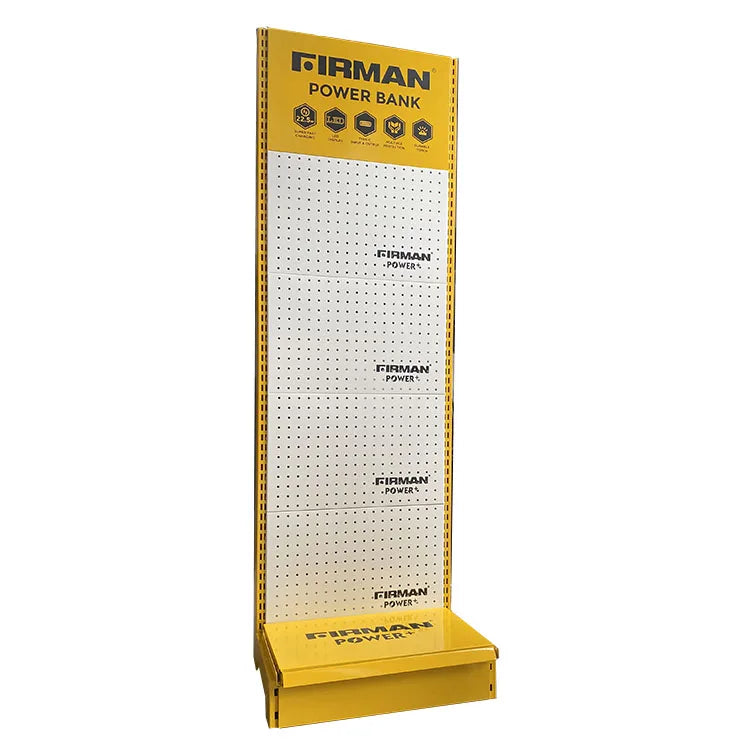 Custom Size Single Double Side Supermarket Storage Racks Heavy Duty Grocery Shelves Custom Logo Yellow Metal Color Factory Sale