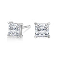 Somen 925 Sterling Silver Earrings Women 1ct-Princess Cut CZ Cubic Zirconia Stud Earrings Fashion Jewelry Anniversary Gift