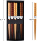 5-Pairs Set of Chopsticks Wood Chopsticks and Minimalism Japanese Chopsticks Gift Set