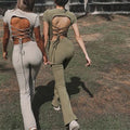 Athletic Wear High Quality Custom Sports Wear Set Women Custom Slim Fit Track Ladies Backless Sexy Yoga Set