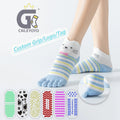 Cute Pink Cartoon Cat Pattern Custom Yoga Socks Anti Slip for Women Ankle High Fashion Girl Grippy Dance Pilates Socks Sticky