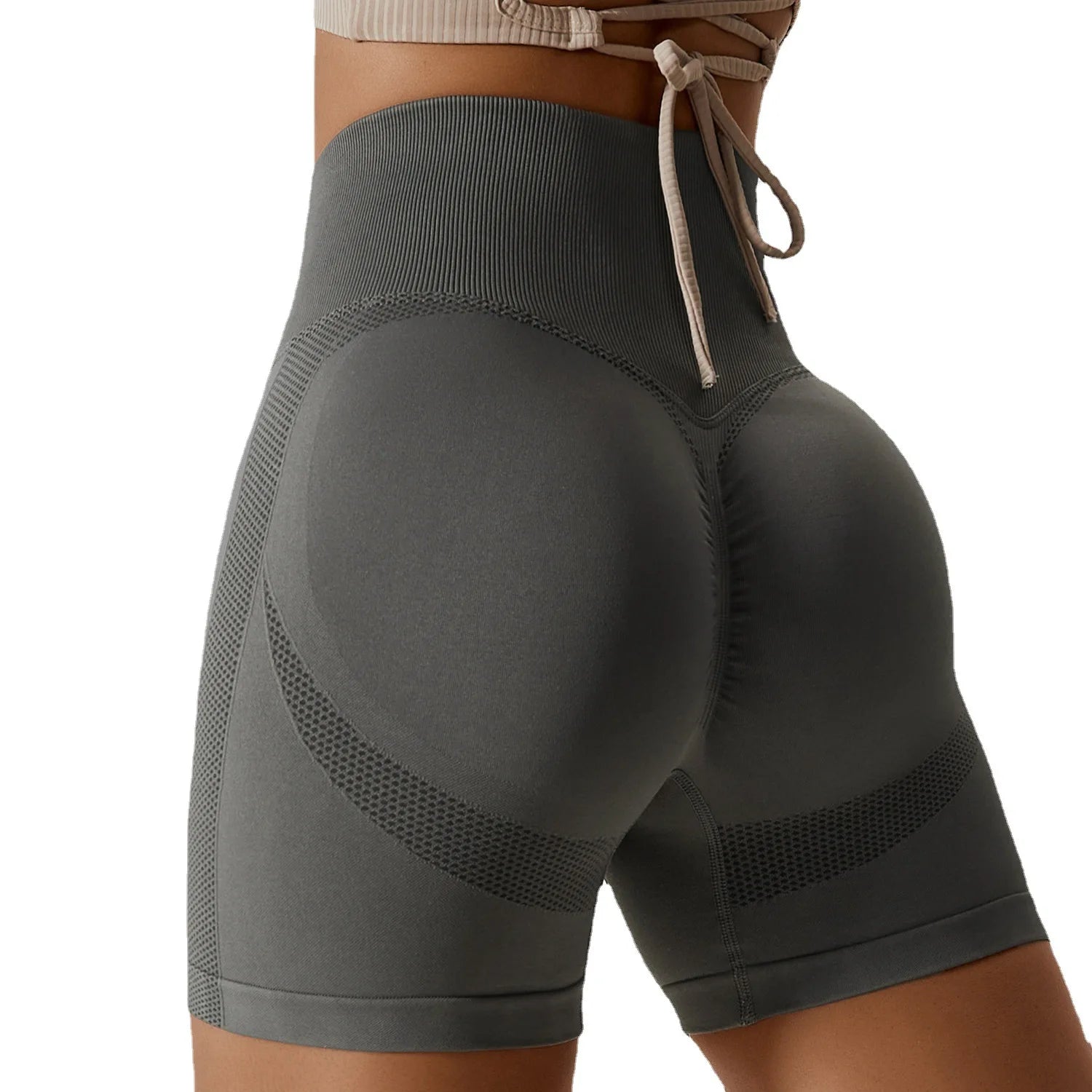 2025 Summer Women Seamless Workout Fitness Shorts High Waist Booty Yoga Gym Shorts Scrunch Butt Shorts