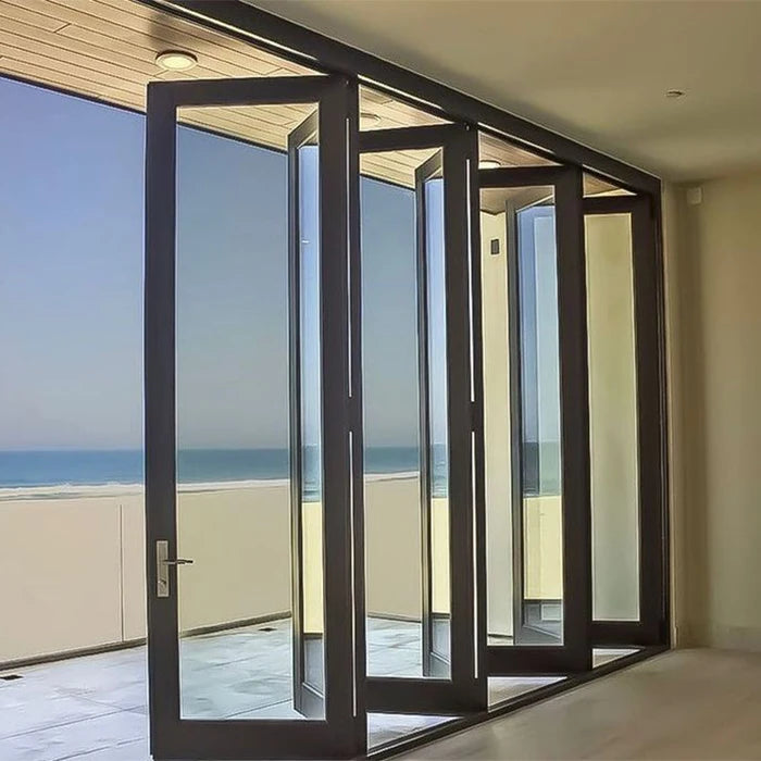 D-TOP SHENZHEN 2023 Soundproof Aluminum Folding Garage Door Horizontal Bifold Design with Glass for Residential Use