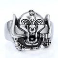 OAHLAN Factory Fashion Jewelry Personalized Retro Biker Finger Ring Scream Skull Stainless Steel Rings for Men Boys