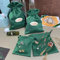 Custom Luxury Thick Soft Satin Bags Small Jewelry Pouches Ribbon Printed Luxury Silk Brocade Dust Removal Jewelry Packaging