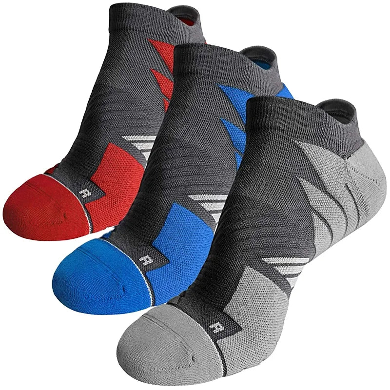 Professional Left Right Marked Athletic No Show Socks Heel Tab Non-Slip Running Socks Breathable Cushioned Sports Socks Custom
