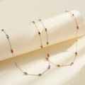 Luxury Bridal Zircon Jewelry 925 Sterling Silver Square Round Zircon Gold Plated Colorful Gemstone Charms Necklace for Women