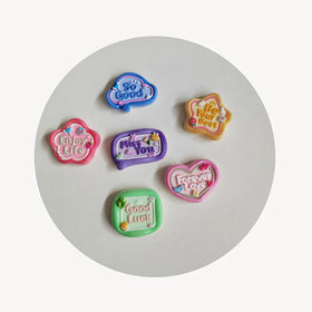 Kawaii English Letter Plate Flatback Resin Cartoon DIY Cabochons for Scrapbooking Craft Headwear Accessories