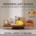 Factory Customized Eco-Friendly Acacia Wood Lazy Susan Turntable Tray Cabinet Organizer Custom Logo Wooden Serving Tray Home