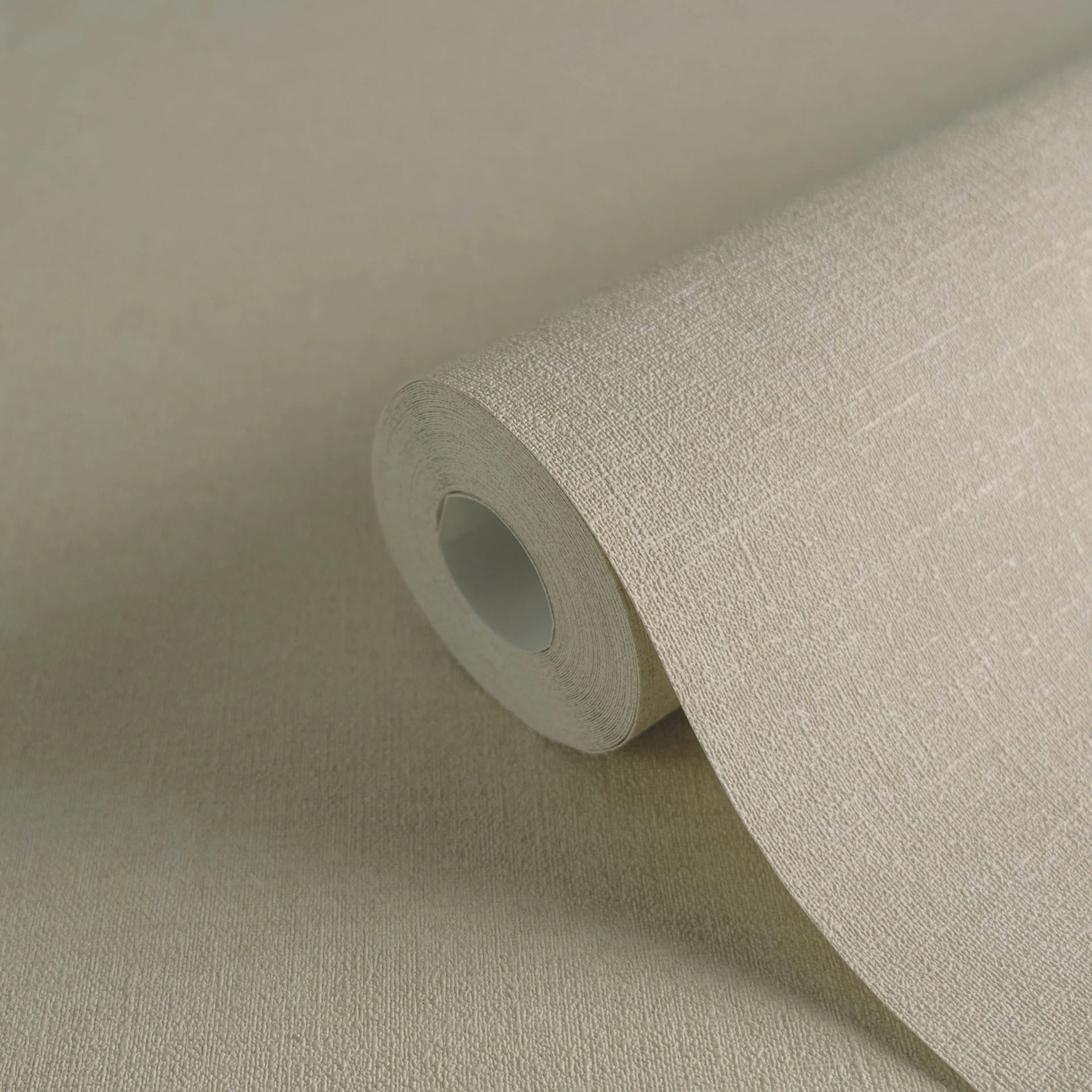 Made in Germany - Solid Wallpaper rolls Beige - Non Woven Vinyl - Modern Factory Wallpaper Textile Structure - 1005 x 053 m